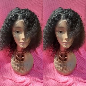 14" Bohemian virgin curly human hair wig